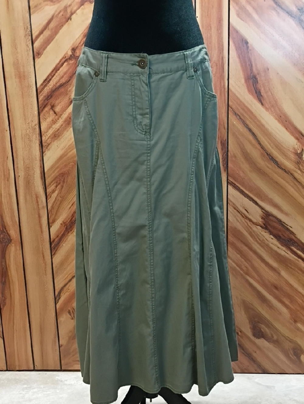 Faded Glory Olive Green Maxi Skirt